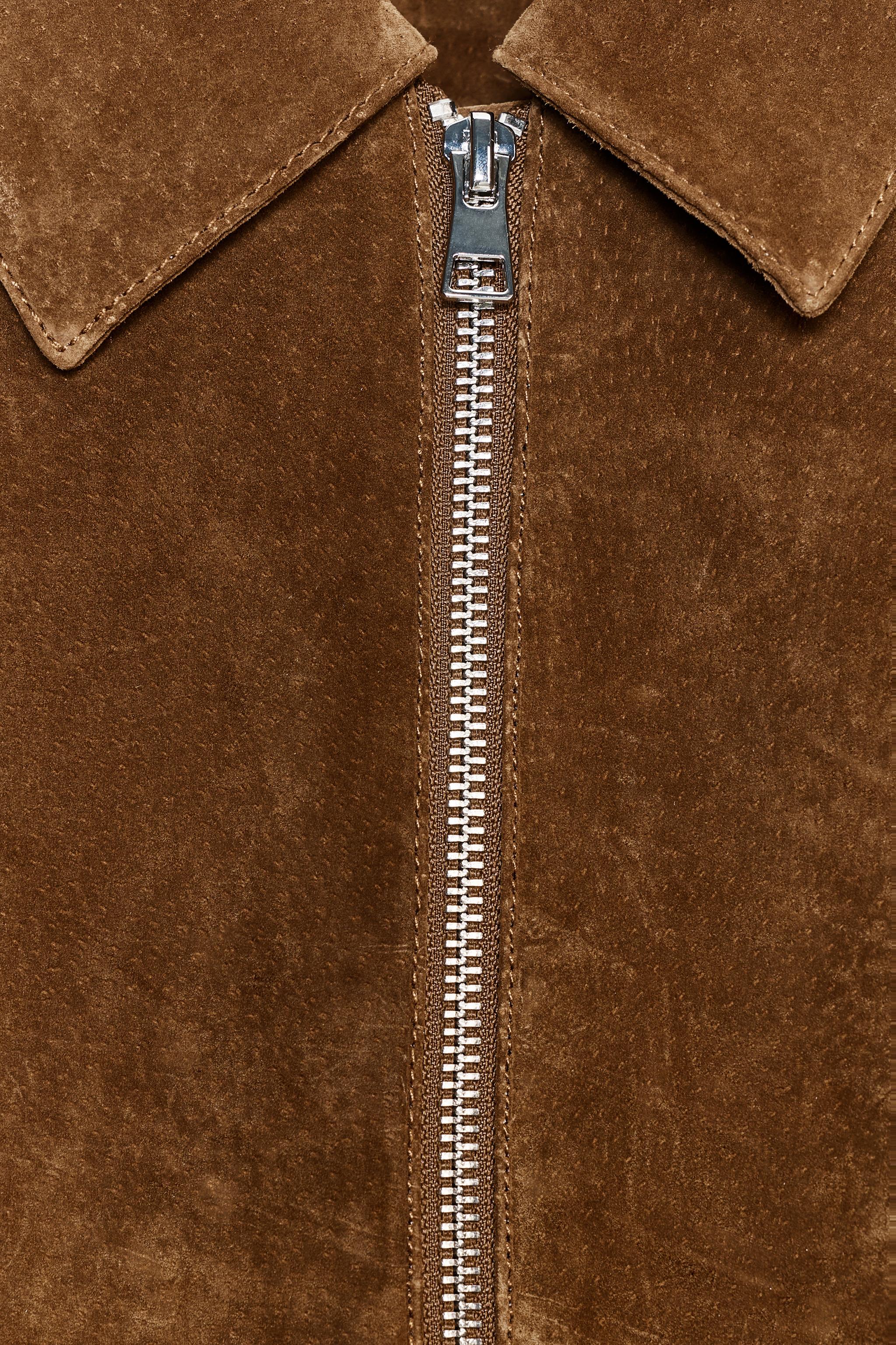 100% LEATHER SHORT JACKET - whiskey | ZARA United States
