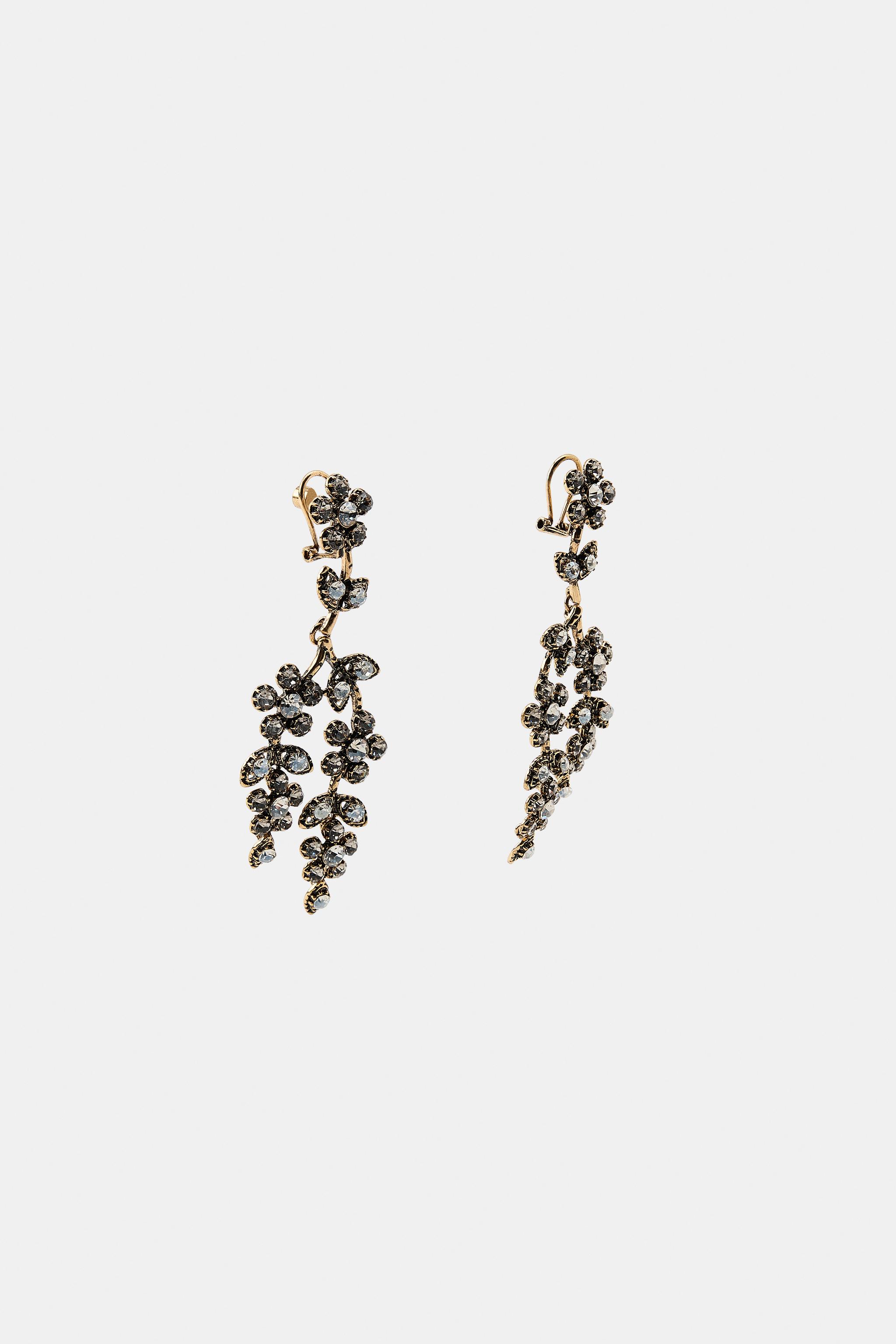 BOUCLES D'OREILLES CASCADES À FLEURS AVEC BIJOUX