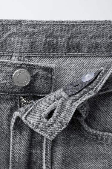 JEAN BARREL AVEC CEINTURE - Gris de Zara - Image 3