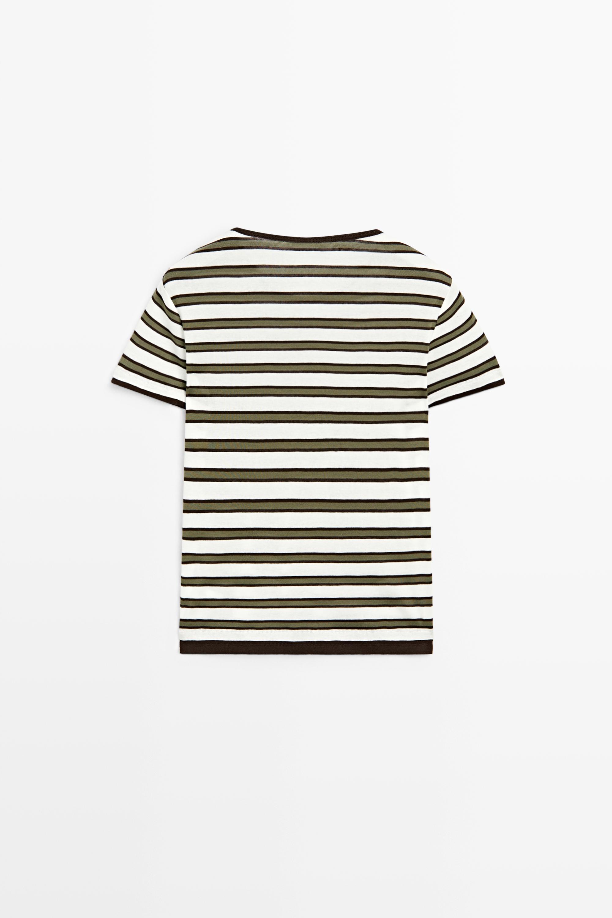 100% cotton short sleeve striped T-shirt