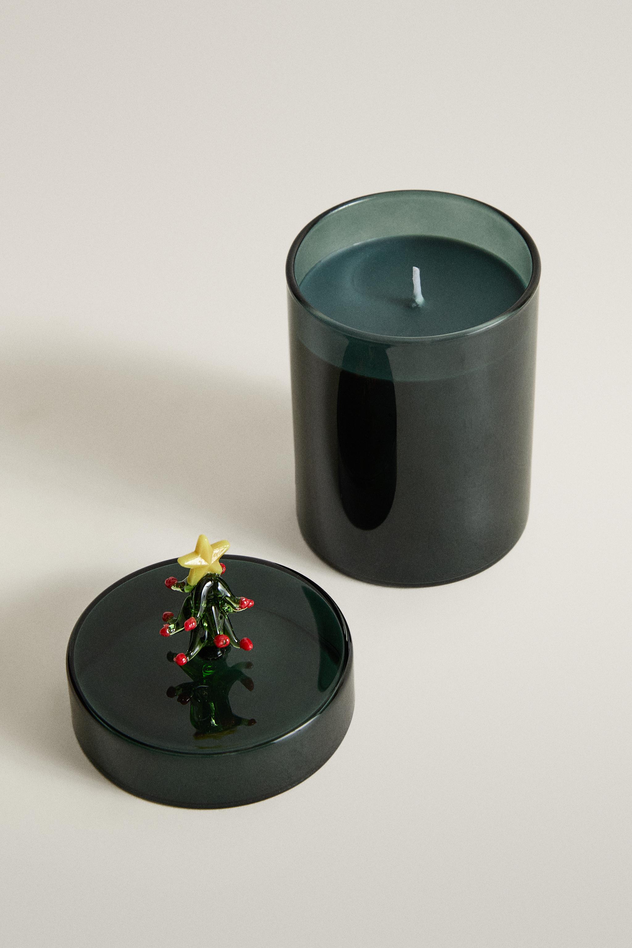 (220 G) WINTER CYPRESS BOROSILICATE GLASS SCENTED CANDLE