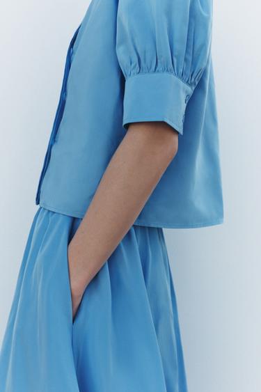 ZW COLLECTION SHORT SLEEVE SHIRT - Blue by Zara - Image 4