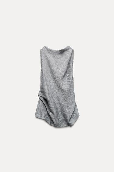 TOP HALTER ZW COLLECTION - Gris de Zara