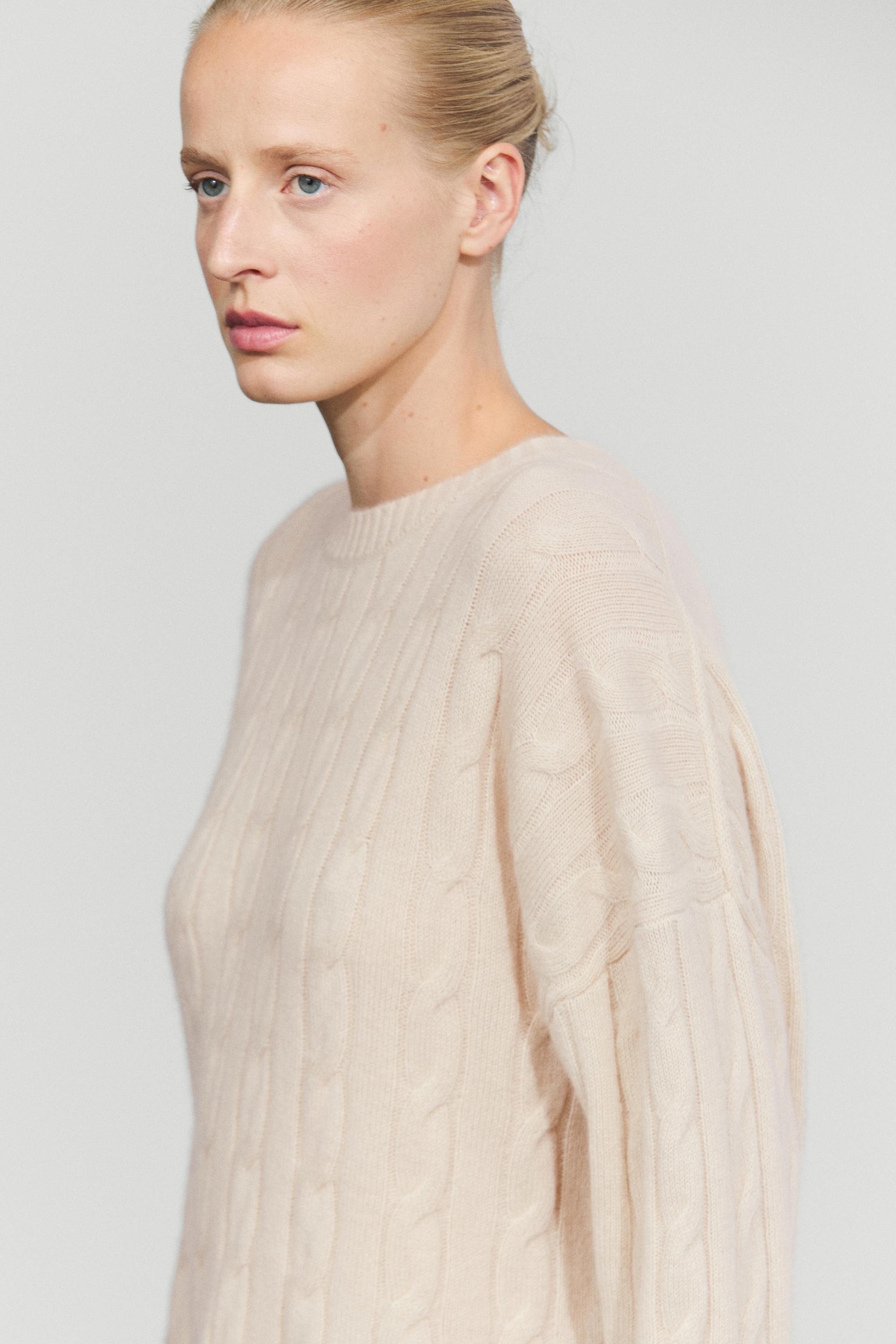 Pull en maille torsadée 100 % cachemire