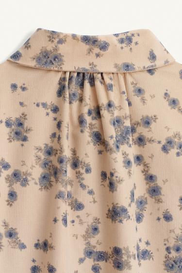 CHEMISE EN VELOURS CÔTELÉ FIN À IMPRIMÉ FLEURI ÉDITION LIMITÉE - Imprimée de Zara - Image 8