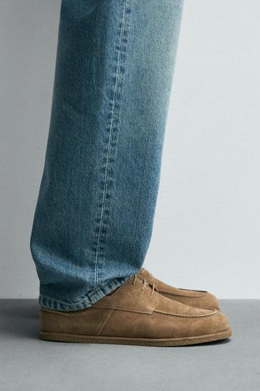 CHAUSSURES BATEAU CASUAL EN CUIR - Beige de Zara - Image 0