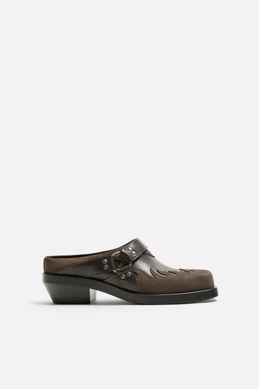 COWBOY CLOGS - Brown by Zara