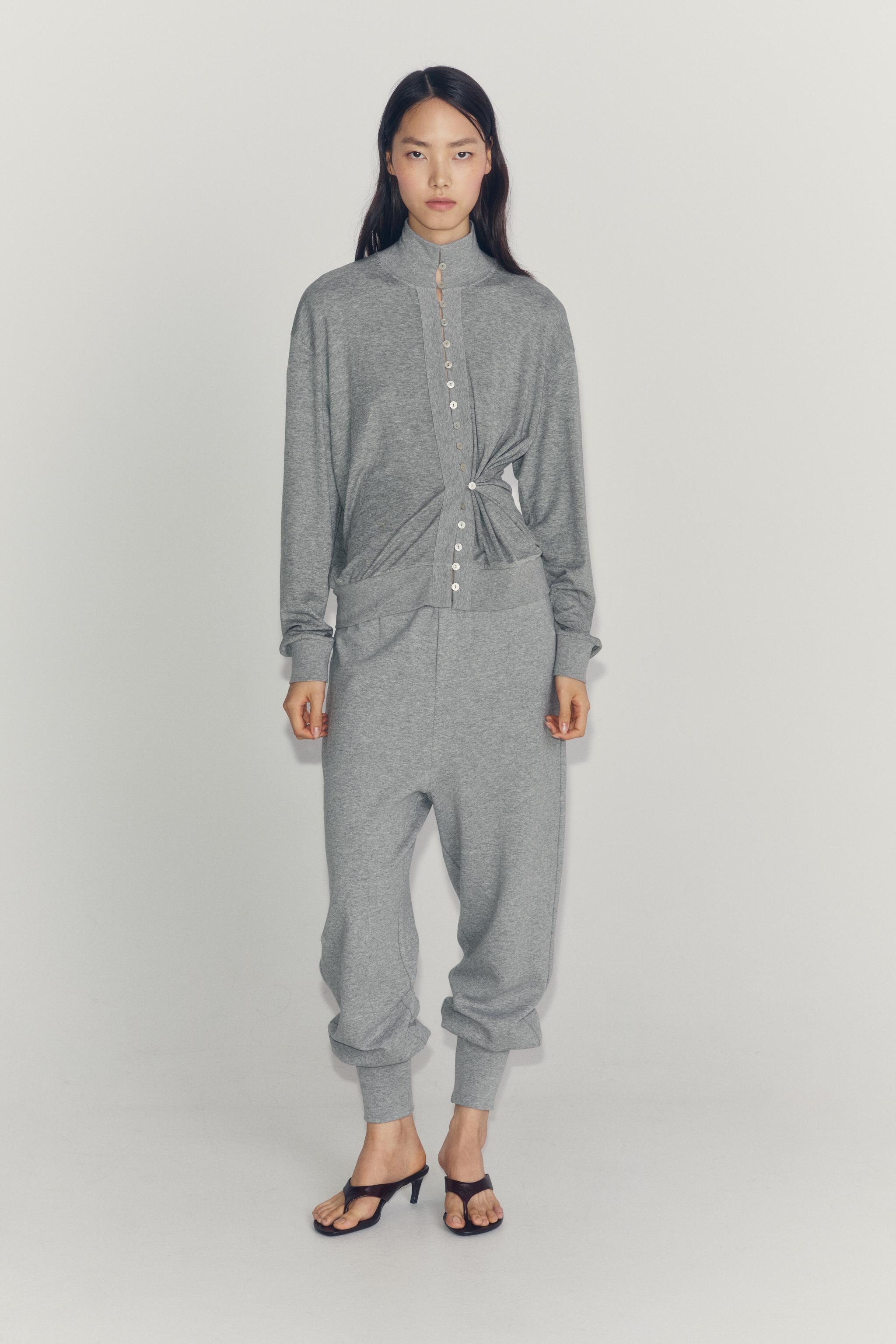 CUFFED PANTS — Gray
