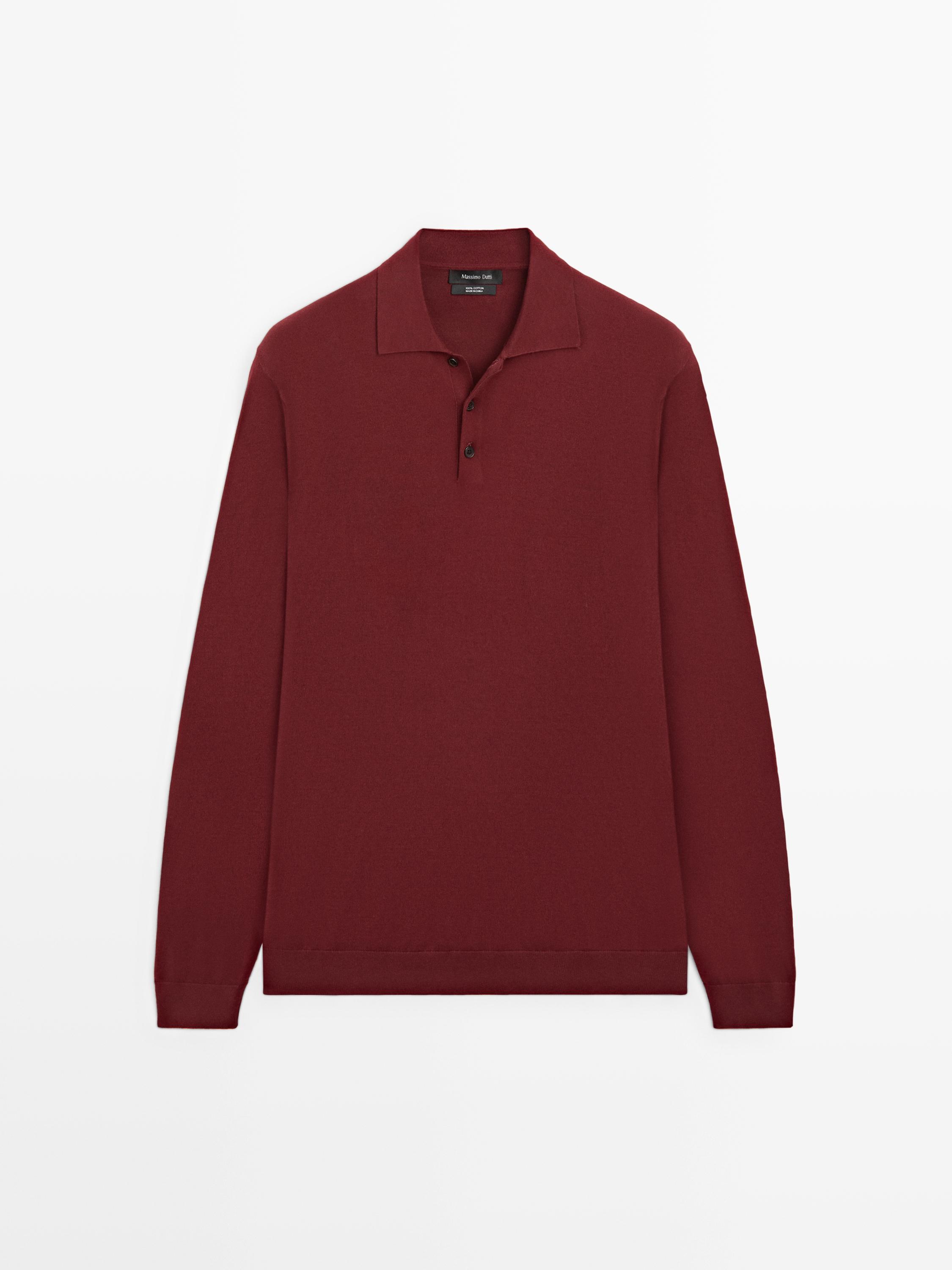 Pull polo en maille de coton