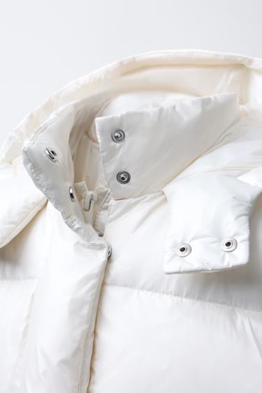 WATER-REPELLENT FEATHER DOWN PUFFER JACKET - Ecru by Zara - Image 4