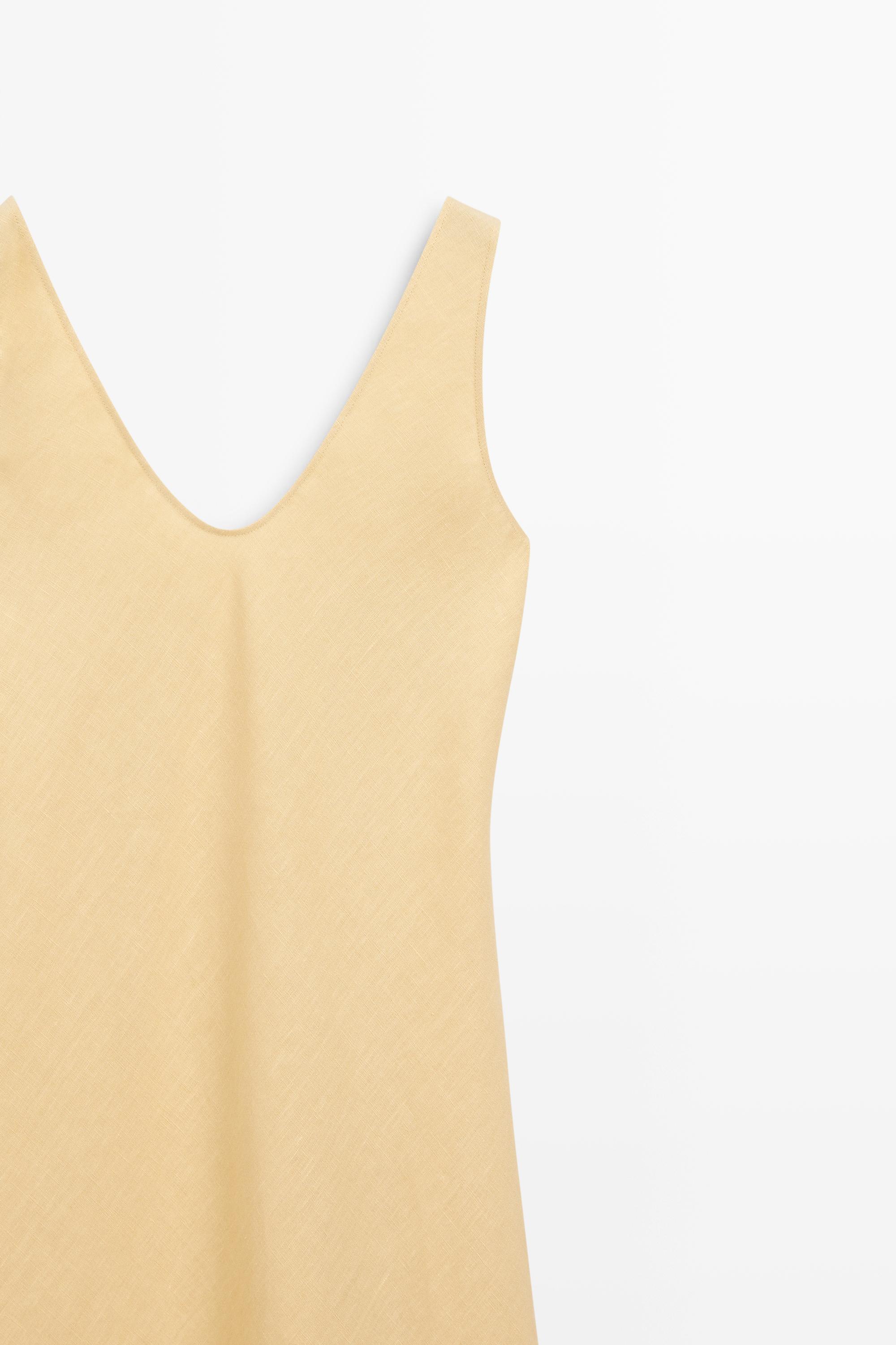 Robe midi à bretelles en lin
