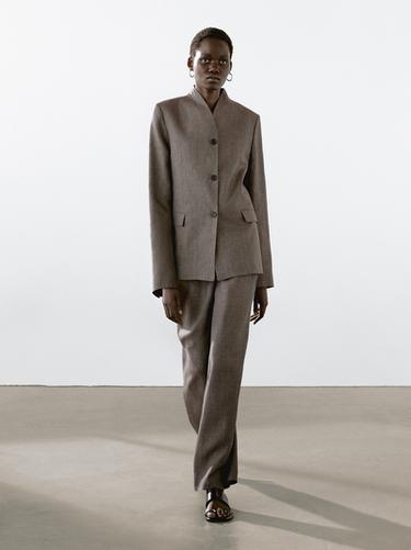 Zara 100% linen high neck blazer - 281
