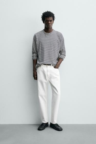 SLIM TAPERED FIT JEANS - White by Zara - Image 0