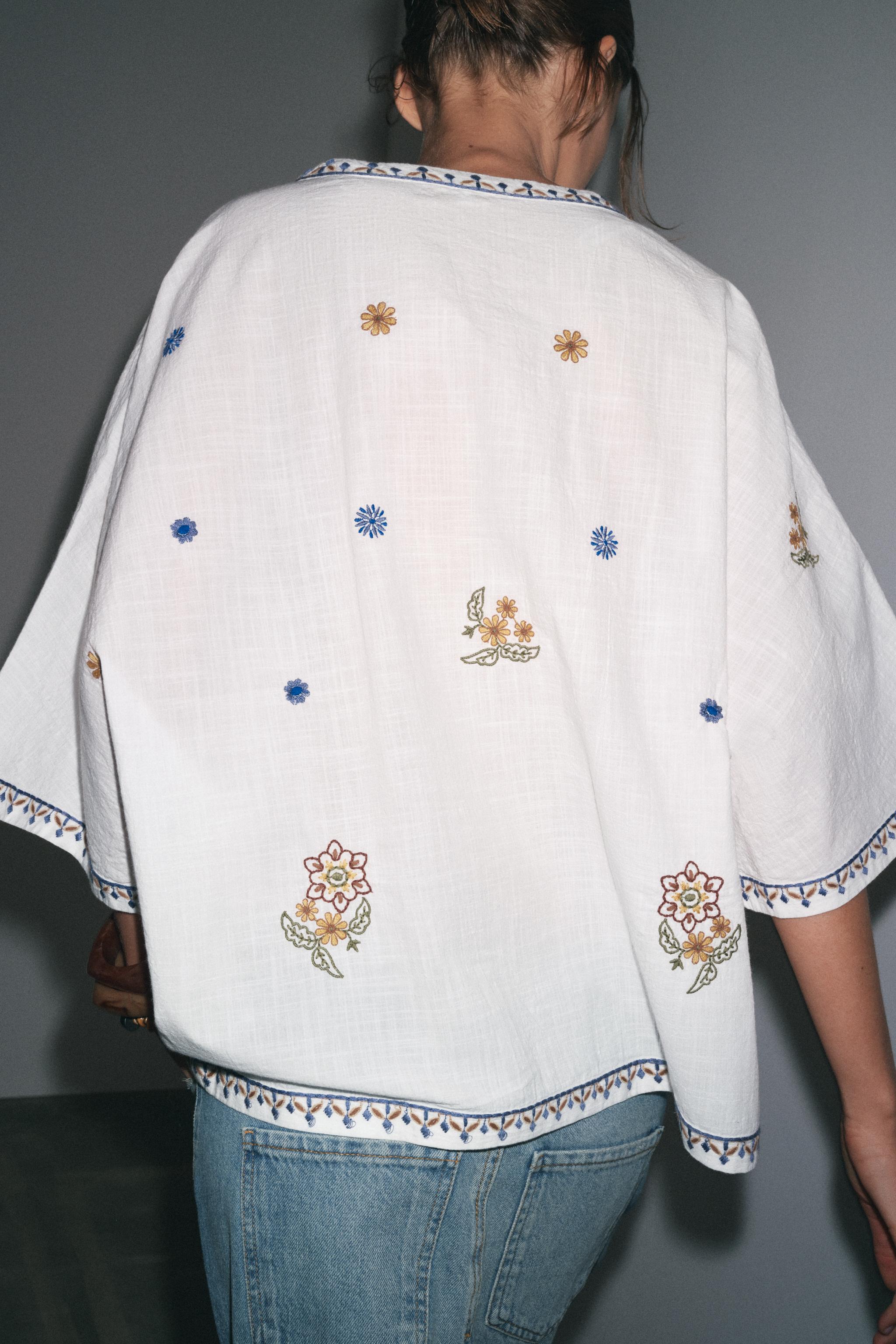 ZW COLLECTION EMBROIDERED BLOUSE - Multicolored | ZARA ZW COLLECTION EMBROIDERED BLOUSE - Multicolored | ZARA