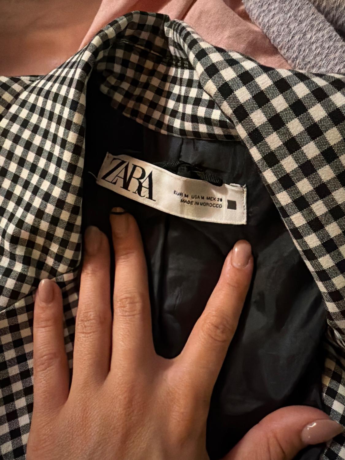 CROPPED GINGHAM BLAZER - Image 3