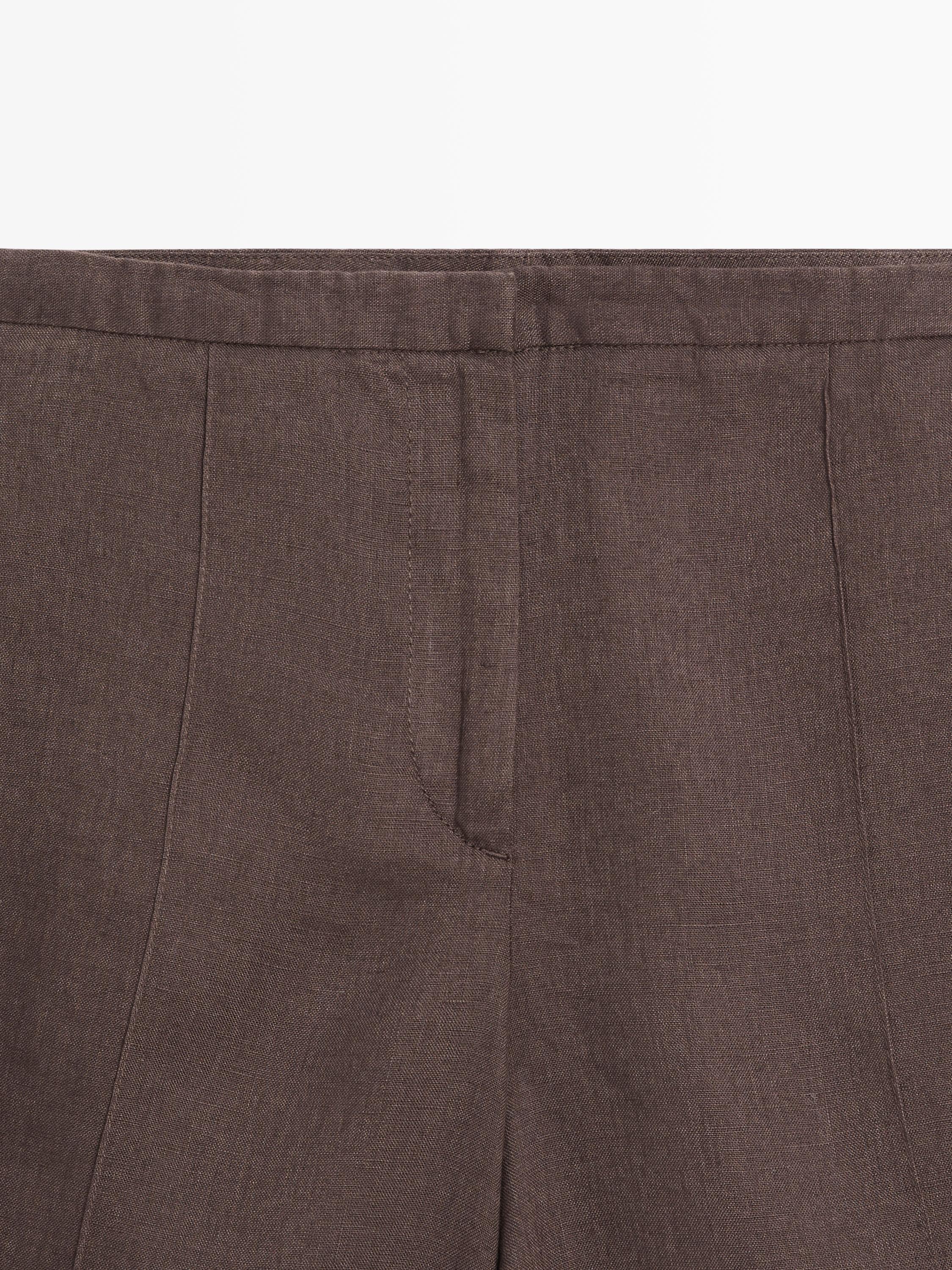 100% linen short Bermuda shorts