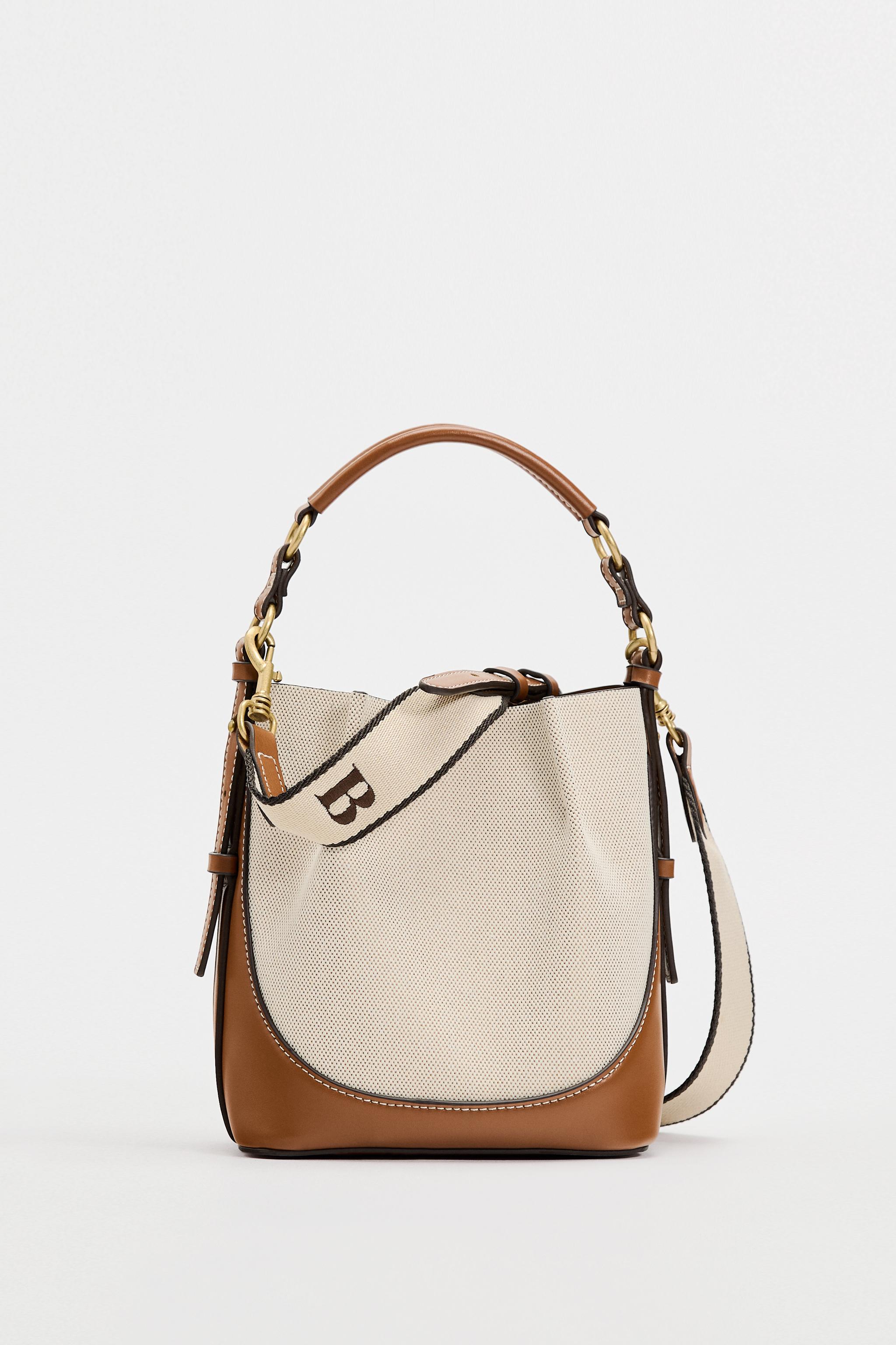 ZARA キャンバスバケットバッグ　WITH TOPSTITCHING ポーチ付 ZARA 新品 トップステッチ キャンバス バケットバッグ - メルカリ