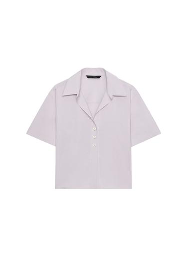 SHORT SLEEVE FLOWING SHIRT - Light mauve by Zara