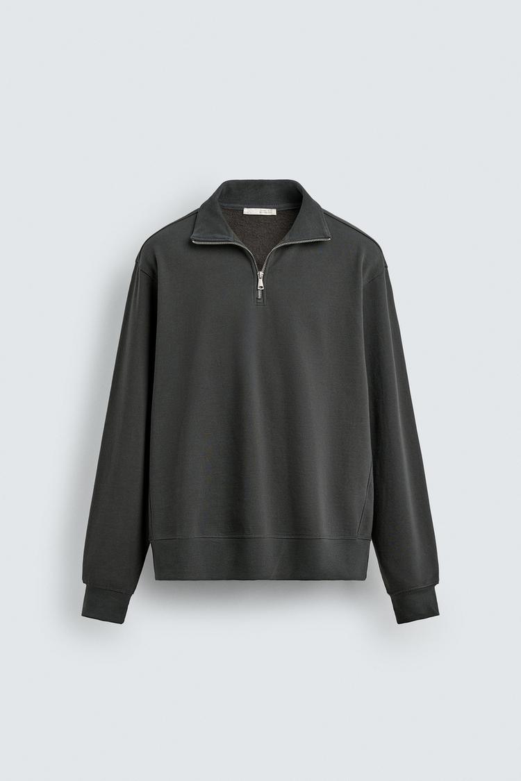 ZARA BASIC QUARTER-ZIP SWEATSHIRT
