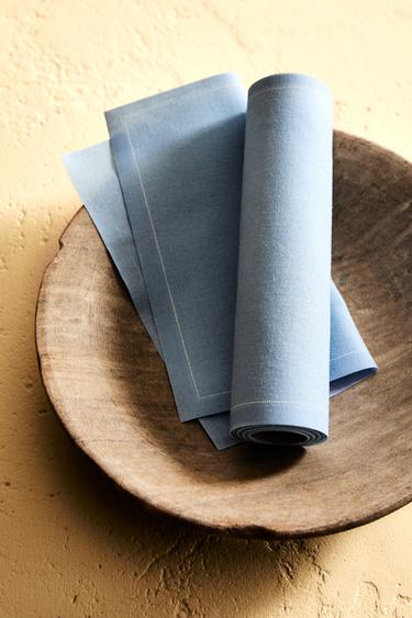 REUSABLE COTTON NAPKINS (20 UNITS) - Sky blue by Zara - Image 5