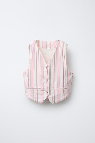 STRIPED WAISTCOAT - Pink by Zara