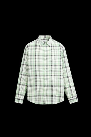 Zara PLAID POCKET SHIRT - Sea green - Image 0