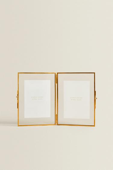 DOUBLE GOLDEN PHOTO FRAME - 990 by Zara
