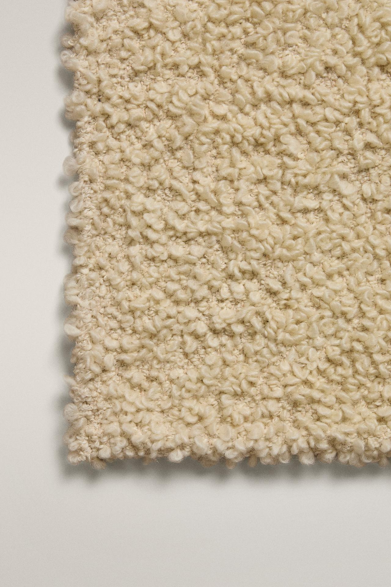 BOUCLÉ WOOL AREA RUG — Oyster-white
