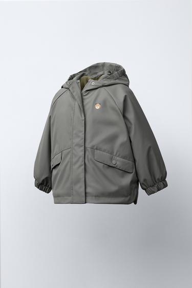 RUBBERISED WATER-RESISTANT RAINCOAT WITH FLEECE LINING - Anthracite grey by Zara - Image 1
