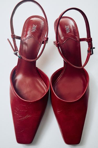 SLINGBACK SHOES - Red by Zara