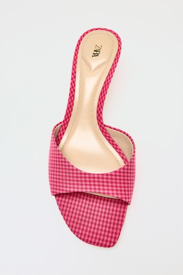 SANDALETTE MIT VICHY-MUSTER - Mehrfarbig von Zara
