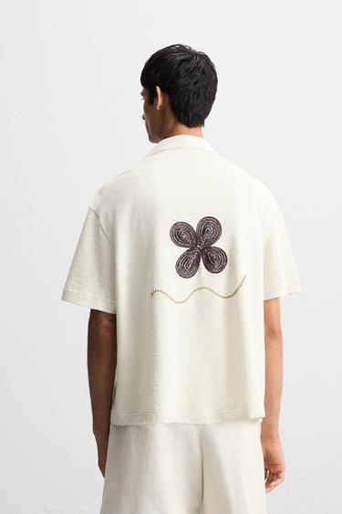 CHEMISE BRODERIE FLORALE - Écru de Zara - Image 2