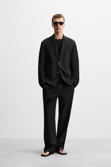 FLOWY CRINKLED EFFECT BLAZER - Black by Zara - Image 0