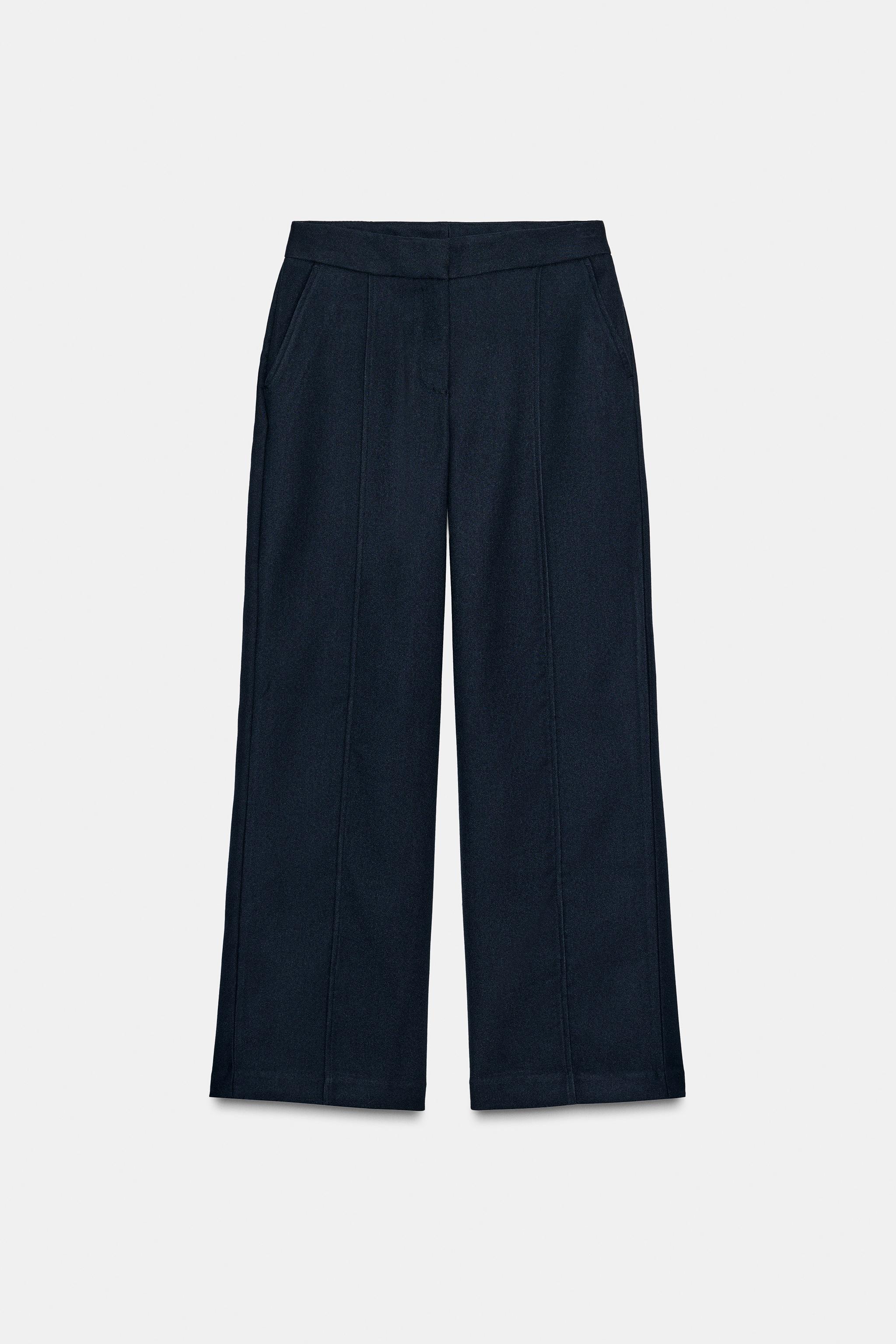 TOPSTITCHED STRAIGHT LEG PANTS