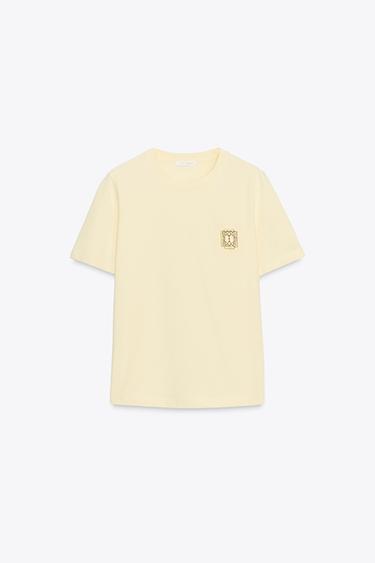 CAMISETA BROCHE - Amarillo de Zara
