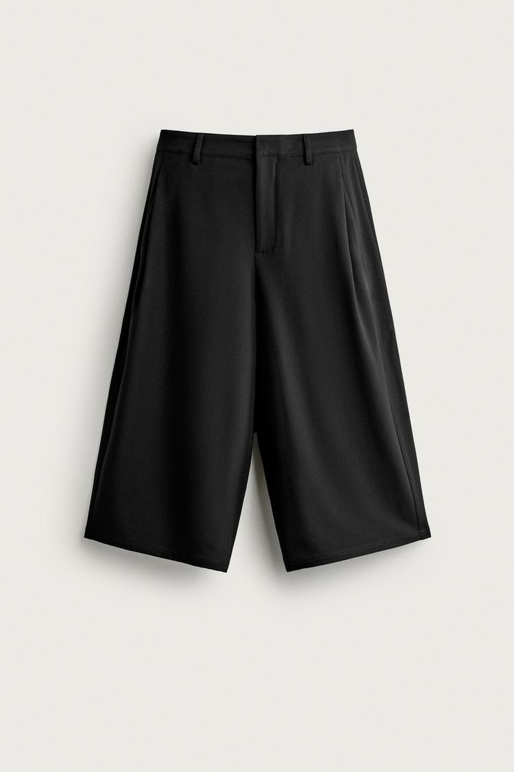 Pantalon culotte relaxed fit pliegues