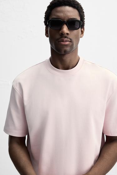 BASIC REGULAR FIT T-SHIRT - Pale pink by Zara - Image 4