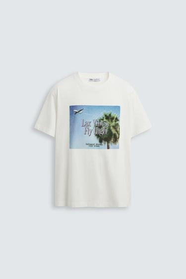 CAMISETA ESTAMPADO FOTOGRÁFICO - Blanco roto de Zara