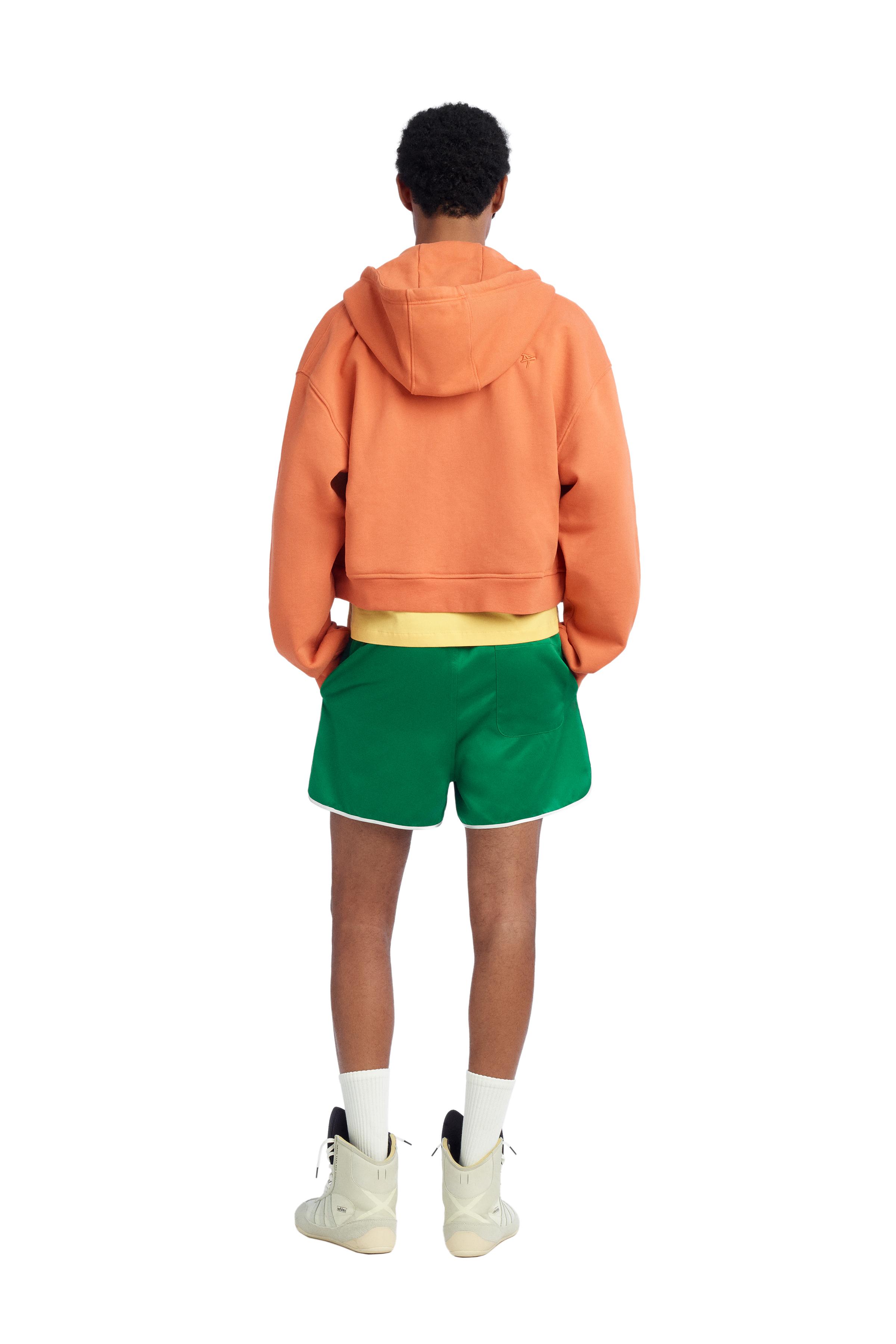 SATIN SHORTS WITH CONTRAST TRIM — Green