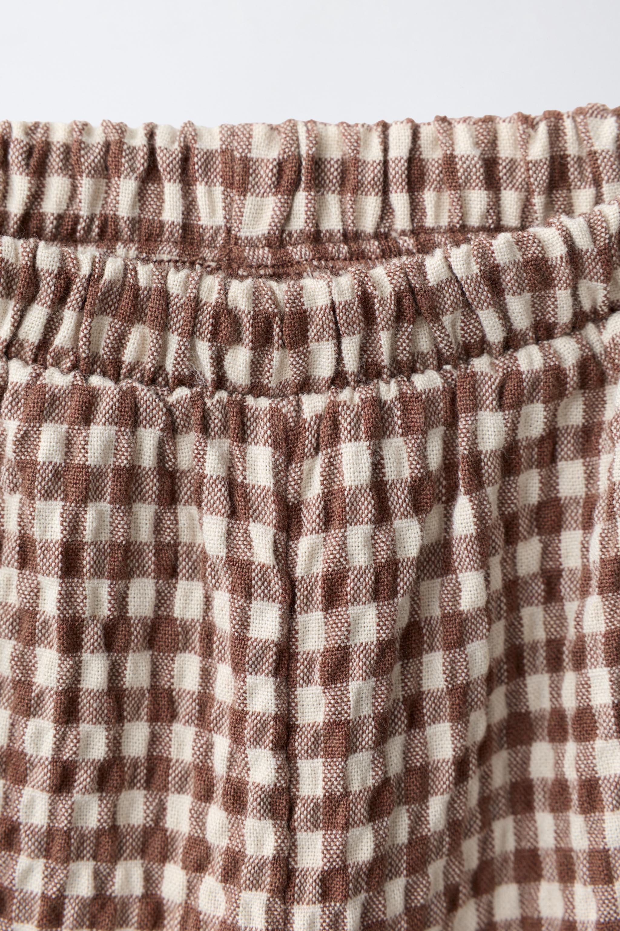 GINGHAM BAGGY PANTS