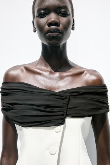 CONTRAST BUSTIER TOP - Ecru by Zara - Image 2