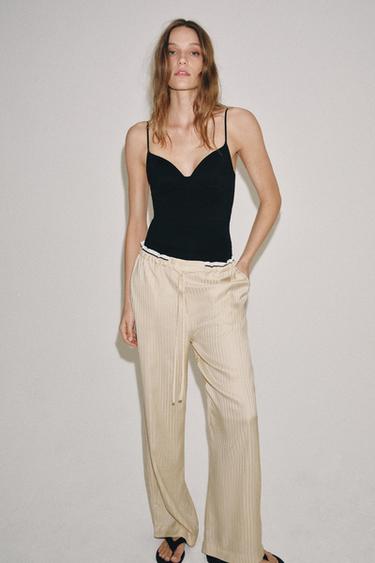 POLYAMIDE BLEND TOP - Black by Zara