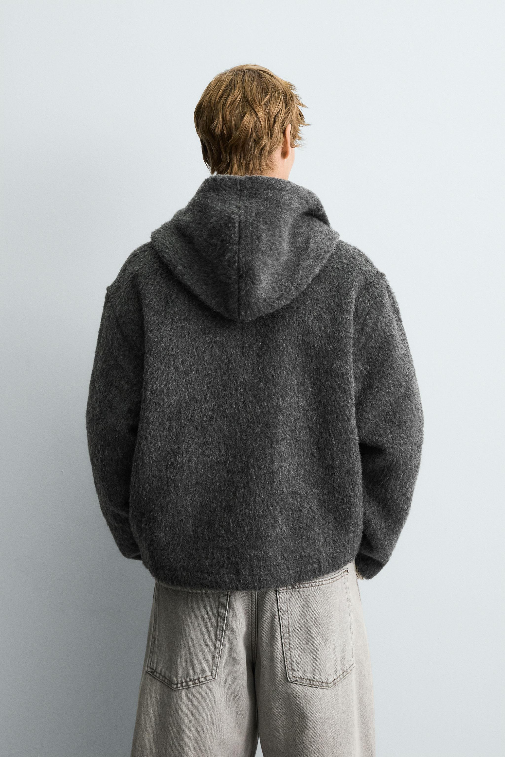 ZARA フェイクファー シャツジャケット フード付き フェイクファー シャツジャケット フード付き - ブラック | ZARA Japan