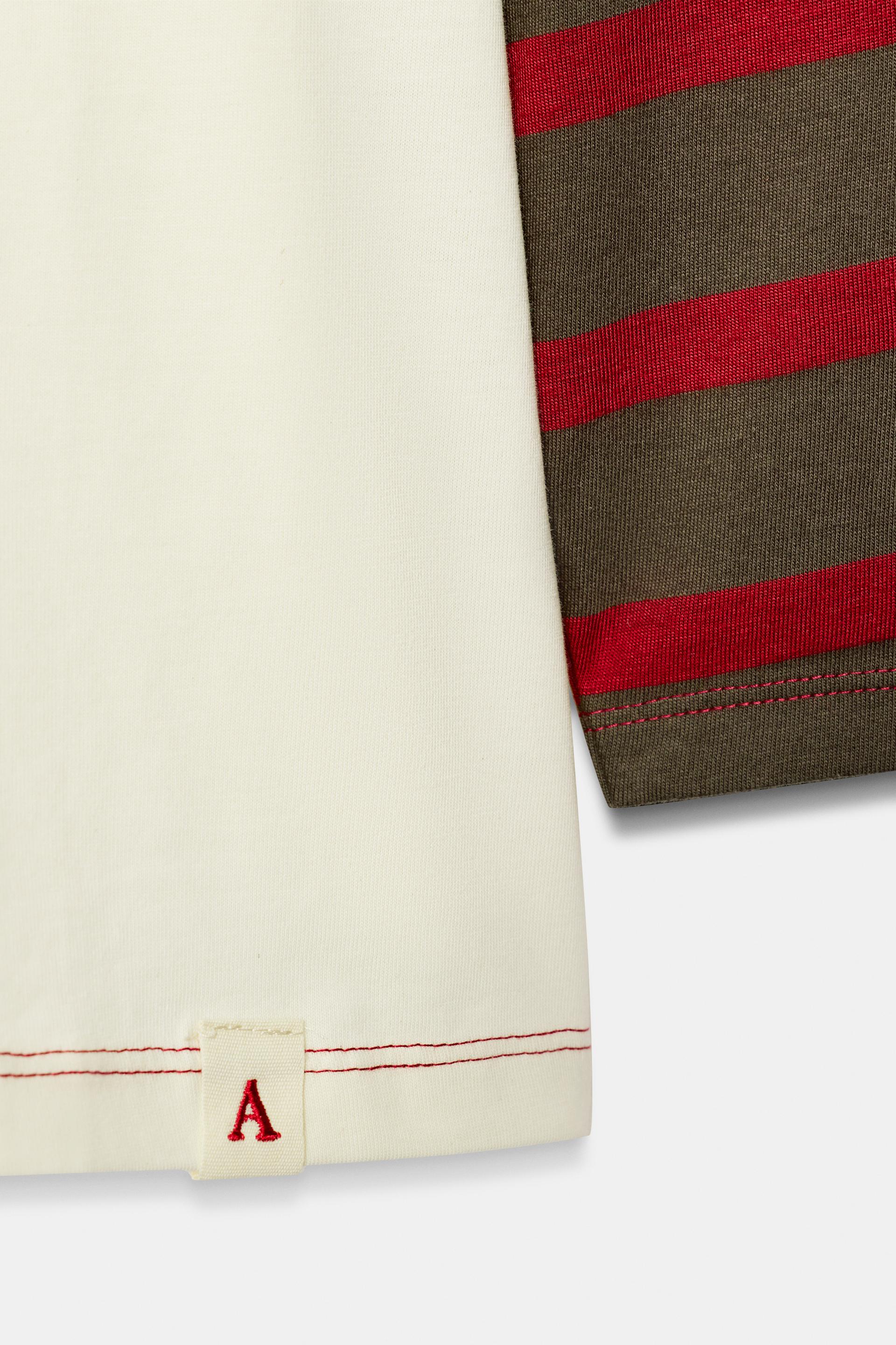 CONTRAST SLEEVE STRIPED T-SHIRT thumbnail 7