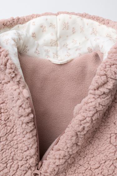 FAUX SHEARLING FLEECE ONE-PIECE SUIT - Dusty pink by Zara - Image 2