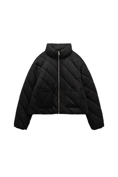 WATER AND WIND PROTECTION DIAGONAL PUFFER JACKET