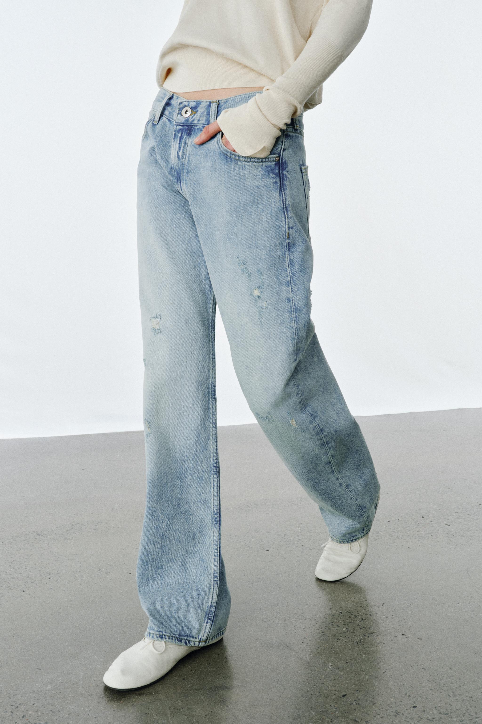 ZW COLLECTION RELAXED STRAIGHT LOW RISE JEANS