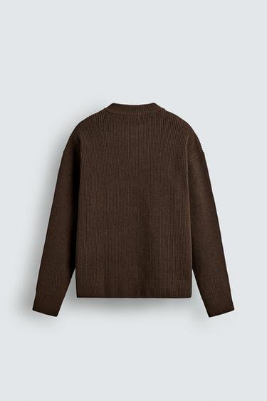 PULL STRUCTURÉ CHENILLE - Marron de Zara - Image 7