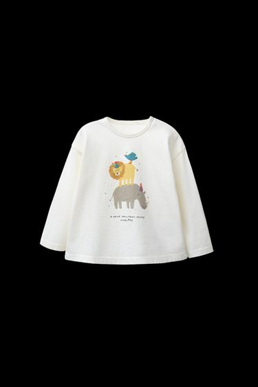 T-SHIRT MIT TIERMOTIVEN - Cremefarben von Zara - Bild 0