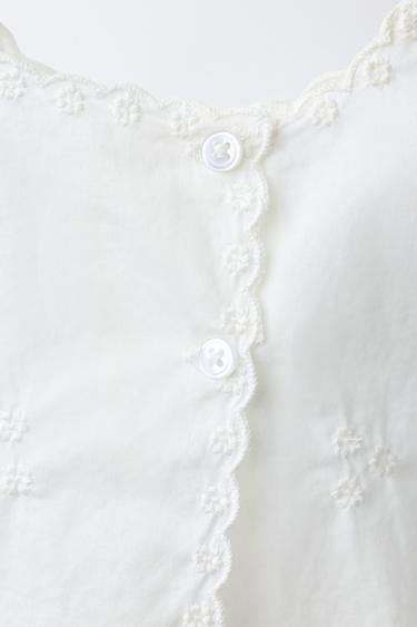 ENSEMBLE CHEMISE ET CULOTTE BRODÉES - Blanc de Zara - Image 2